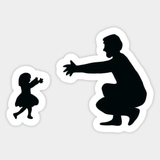 Dad daughter silhouette Sticker